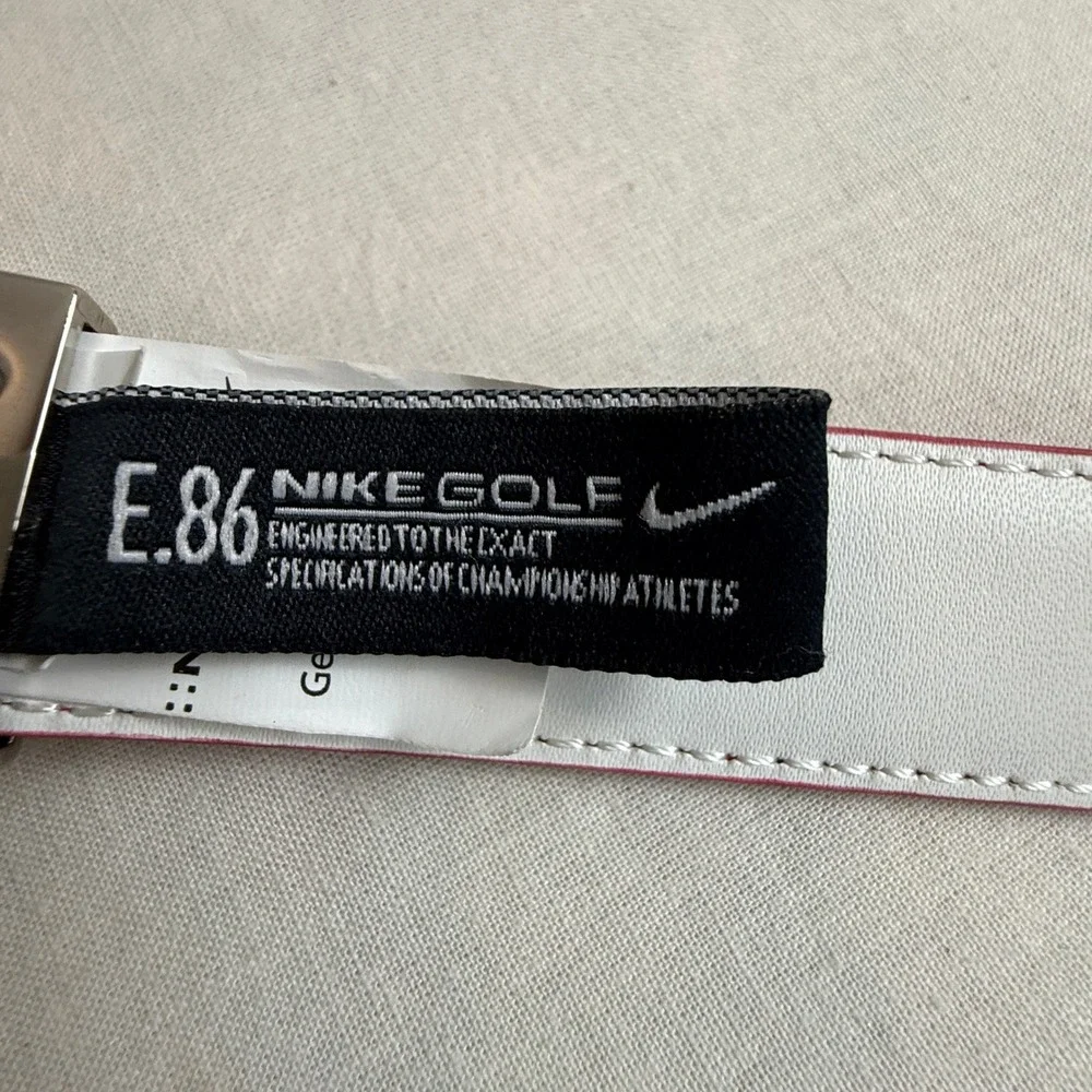Nike Golf Reversible Belt Women Size S Pink White Perforated Leather 13084-311